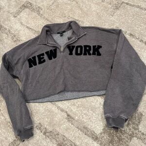 Cropped Quarter Zip Crewneck